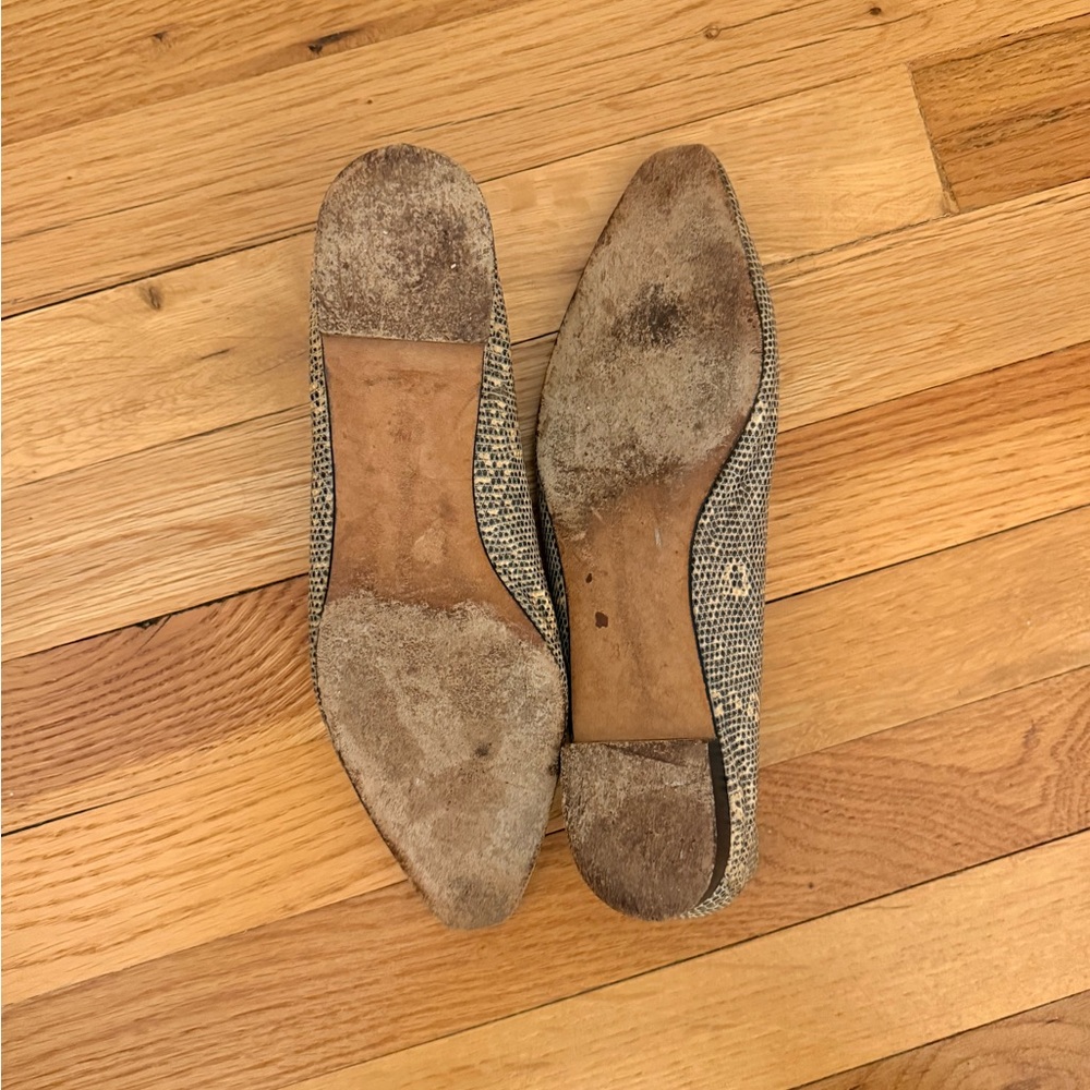 Manolo Blahnik Gray Snakeskin Flats - Picture 3 of 4